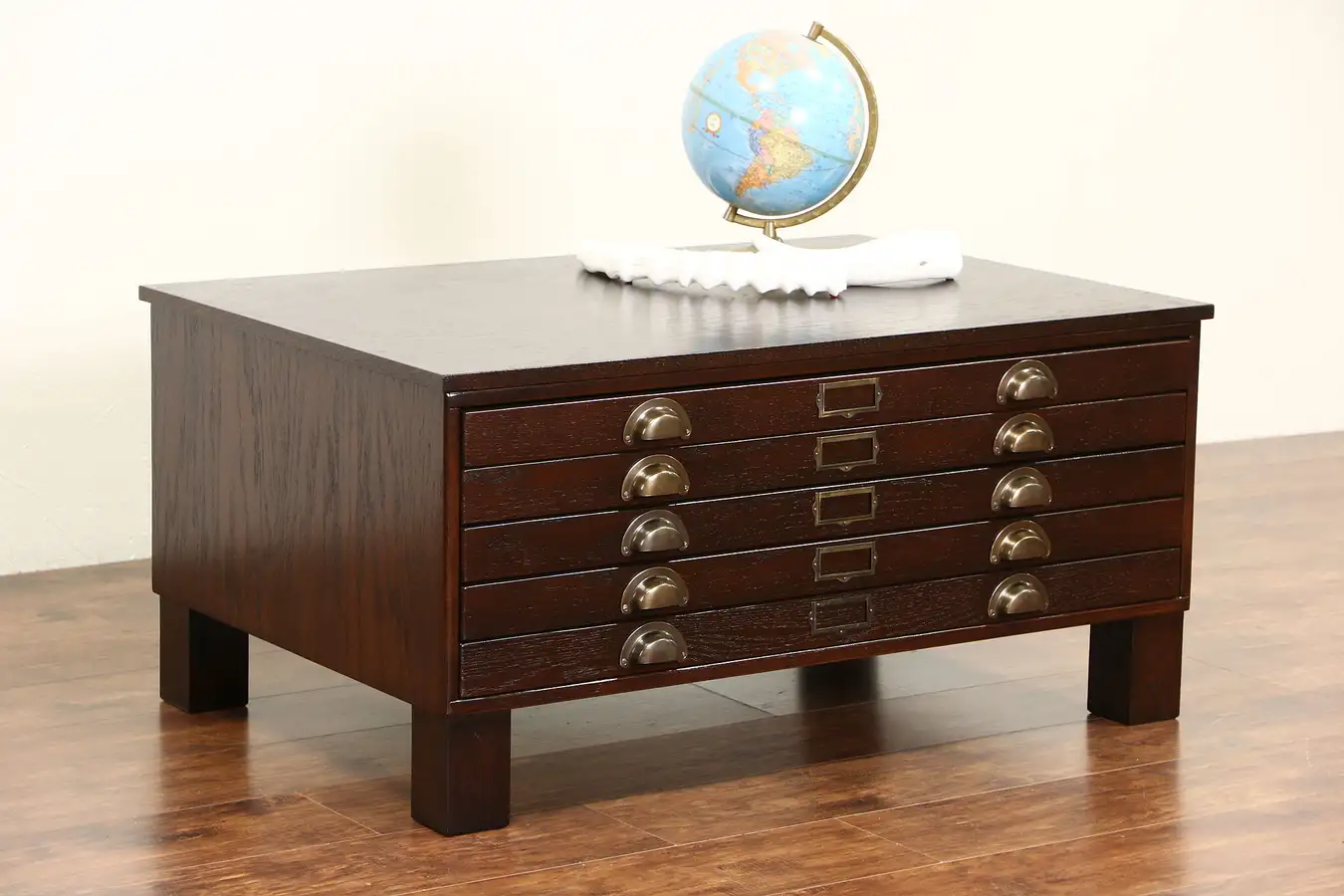 Main image of Oak Map Chest or Document File Coffee Table