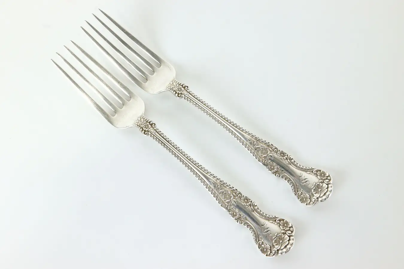Main image of Pair of Sterling Silver 7" Buttercup Antique Dinner Forks Gorham, Mono