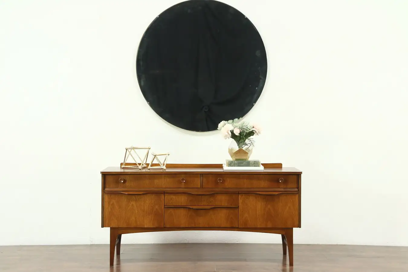 Main image of Teak Midcentury Modern 1960 Vintage TV or Hall Entry Console Cabinet, Sideboard