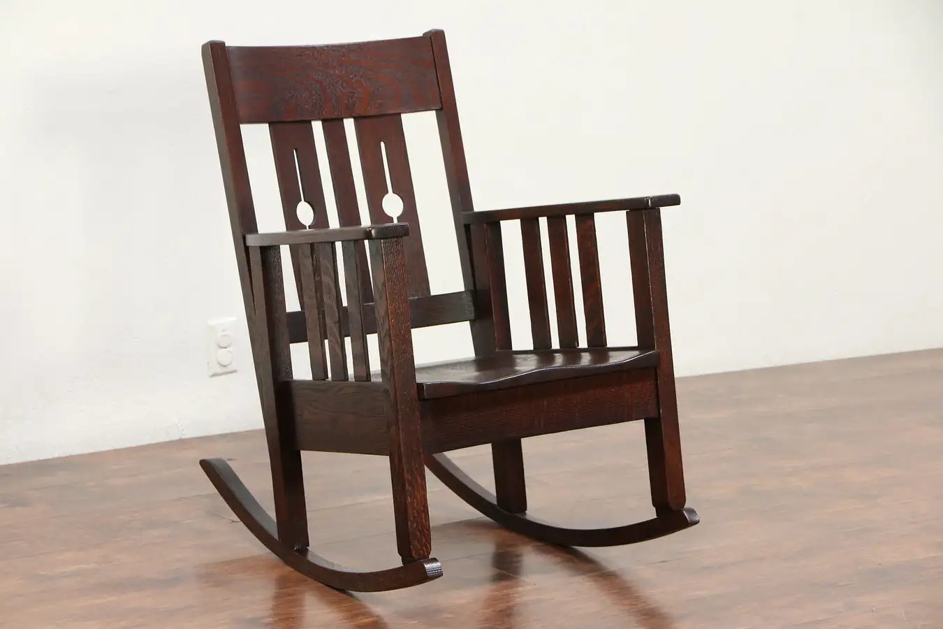 Main image of Arts & Crafts Mission Oak Antique Rocker Craftsman Rocking Chair