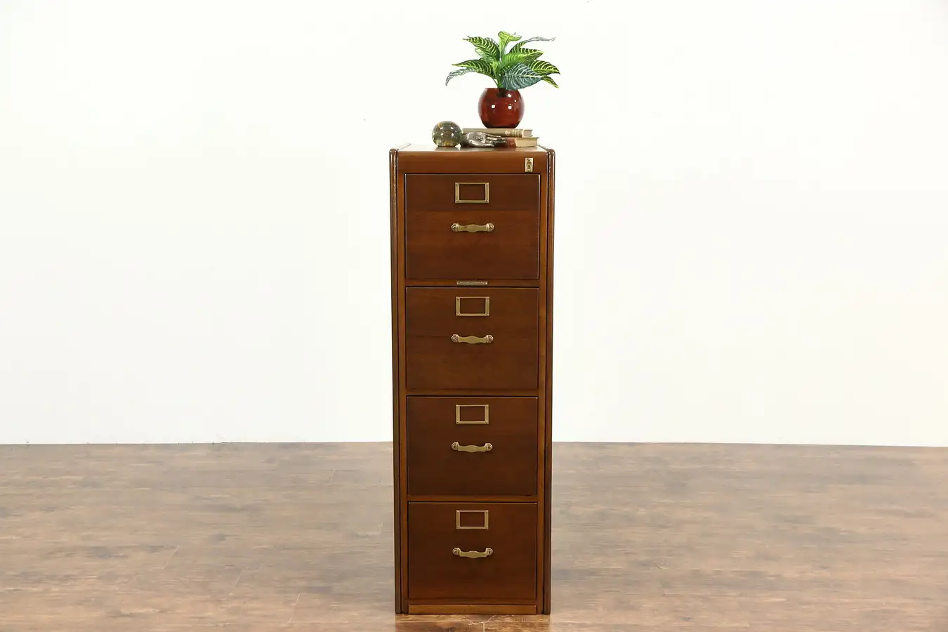 Main image of Library Bureau Antique 1915 Mahogany 4 Drawer File Cabinet