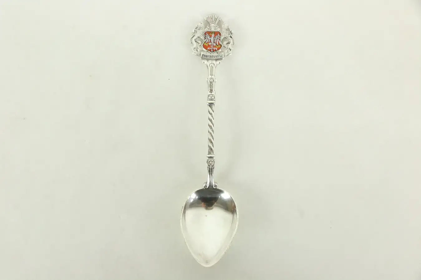 Main image of Frankfurt Germany 835 Silver & Enamel Souvenir Spoon, Signed KFN