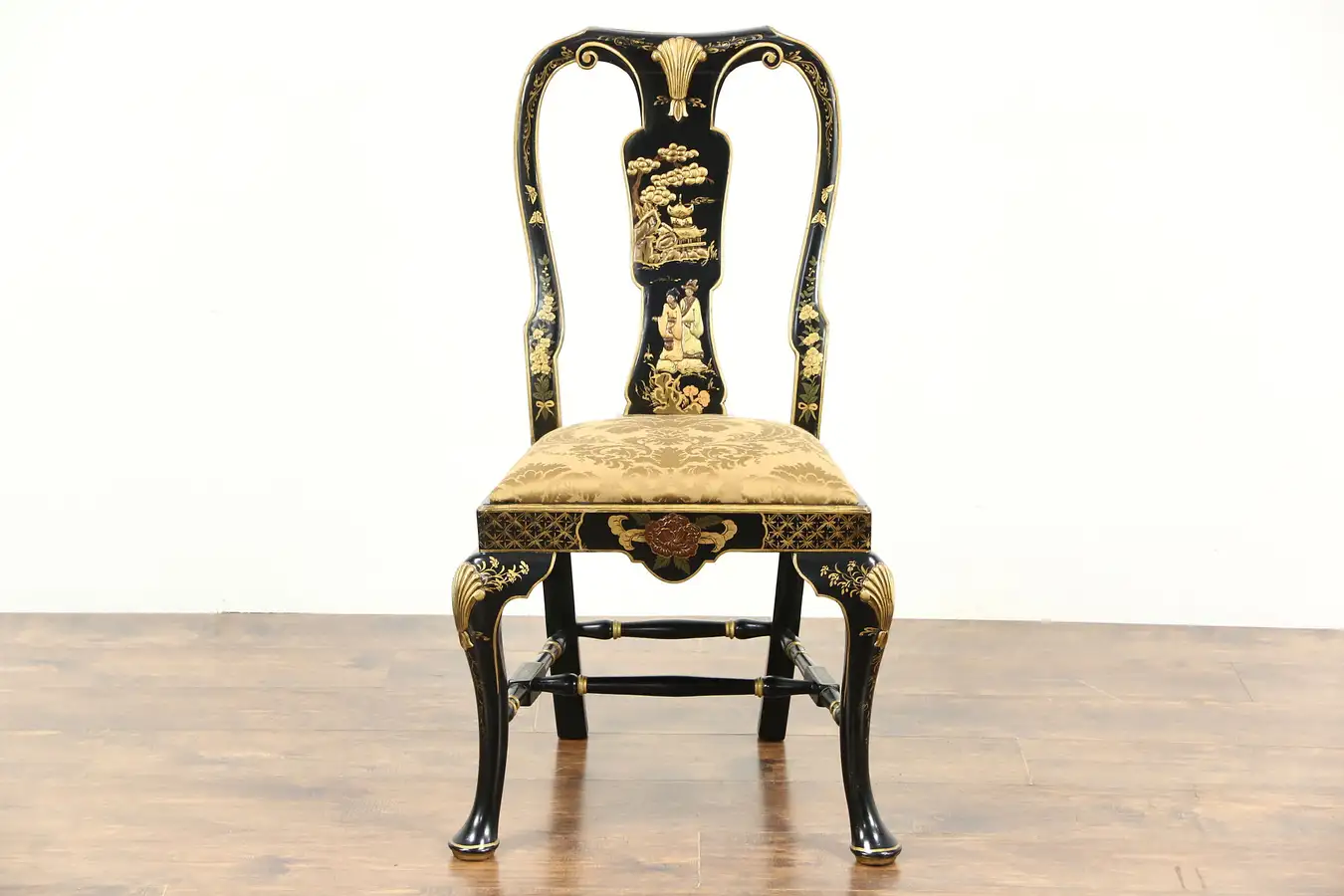 Main image of Chinese Style Hand Painted Vintage Desk or Side Chair