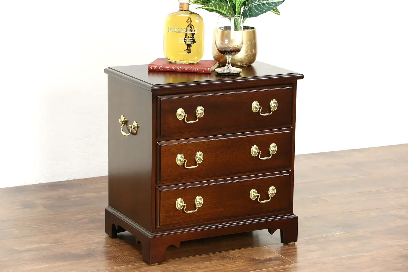 Main image of Traditional Vintage Mahogany Chairside Silver or Collector Chest