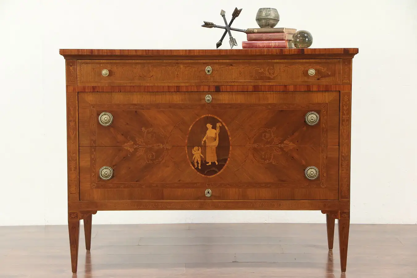 Main image of Marquetry & Angels Antique Chest or Dresser, Italy