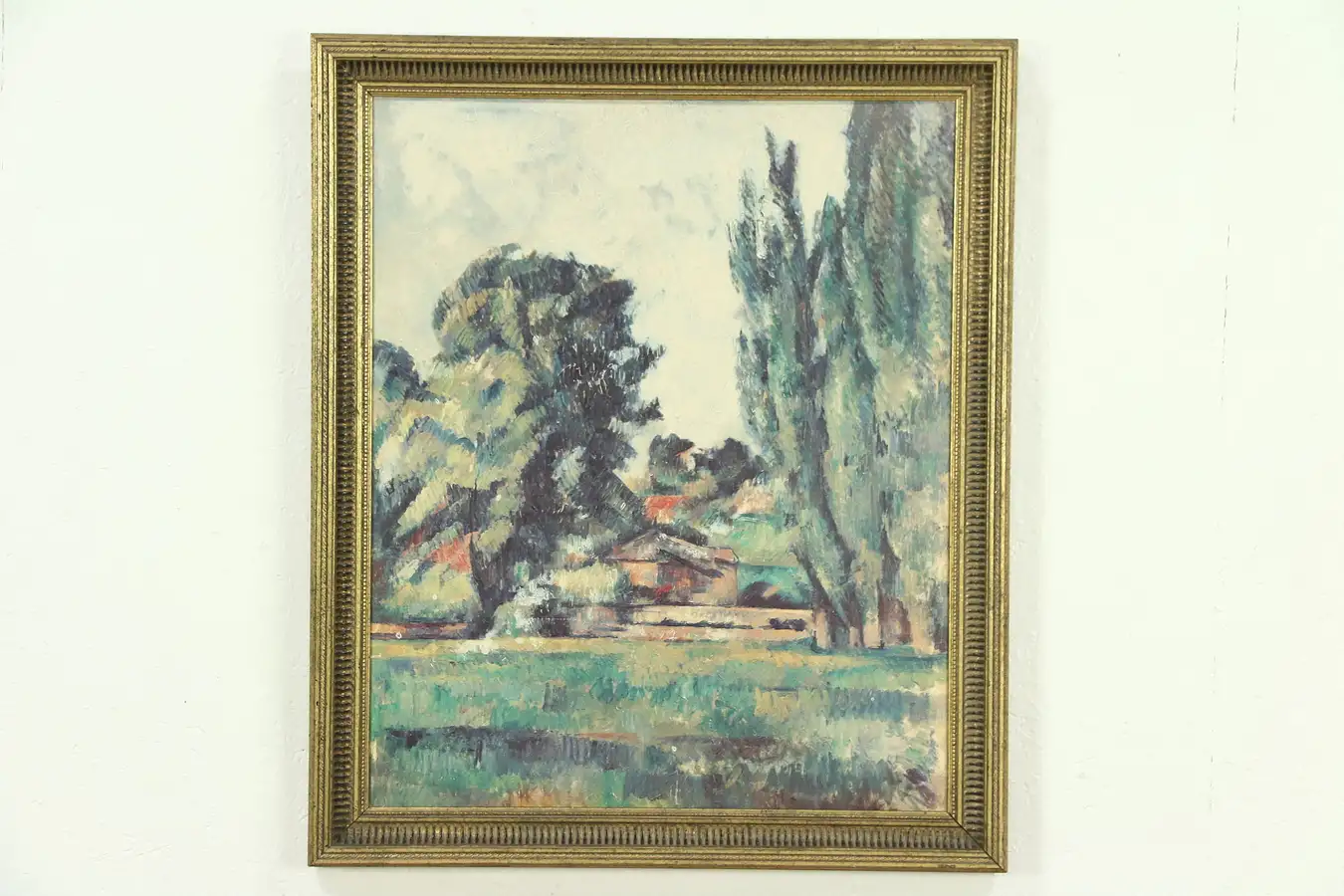 Main image of Oil Painting on Canvas after Cezanne, Landscape with Poplars