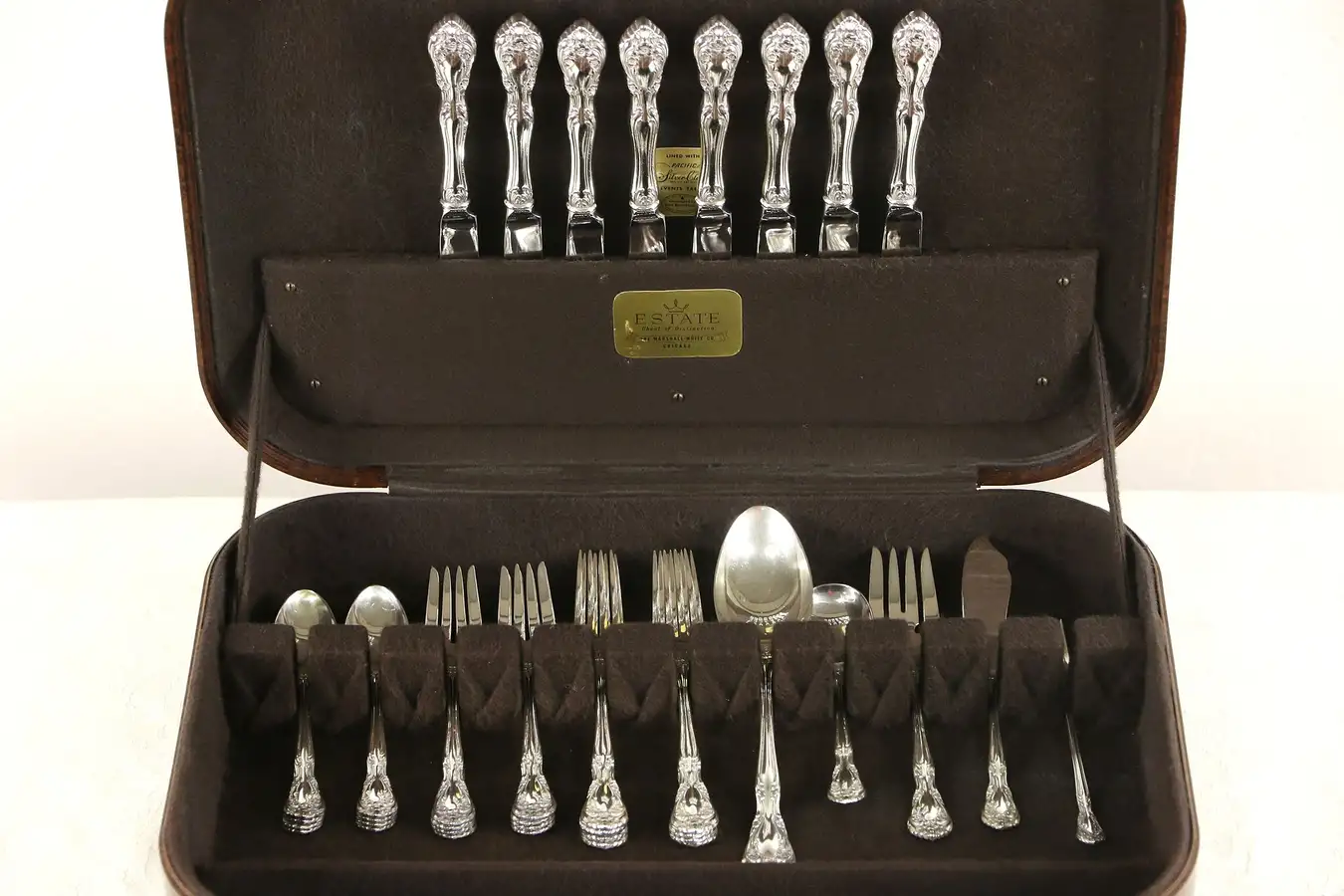 Main image of Chateau Rose Sterling Silver for 8 - 4 Pc. Place + 5 Serving Pcs. Signed Alvin