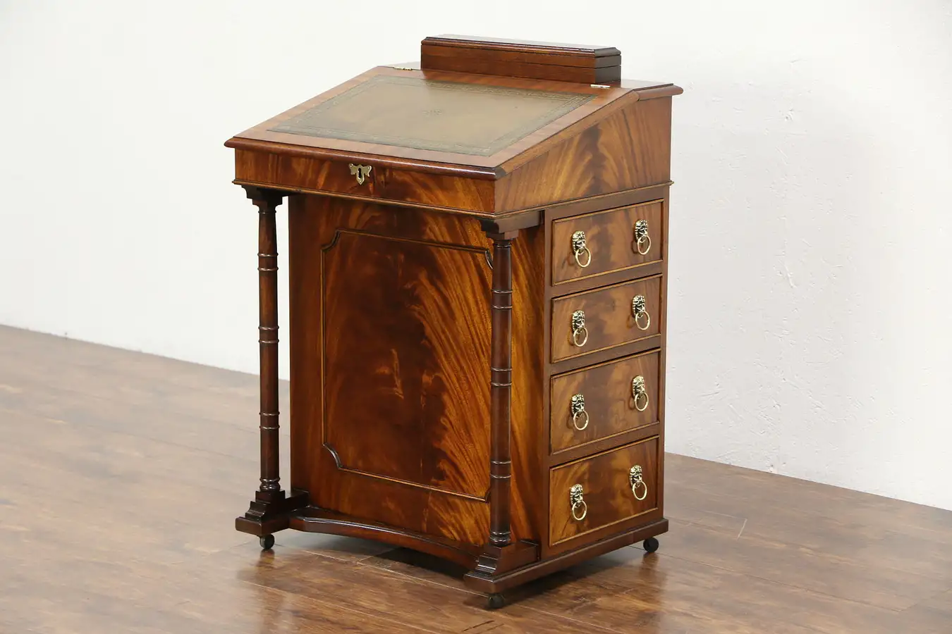 Main image of Davenport or Ship Captain Vintage Desk Signed Reprodux, Funnell of England