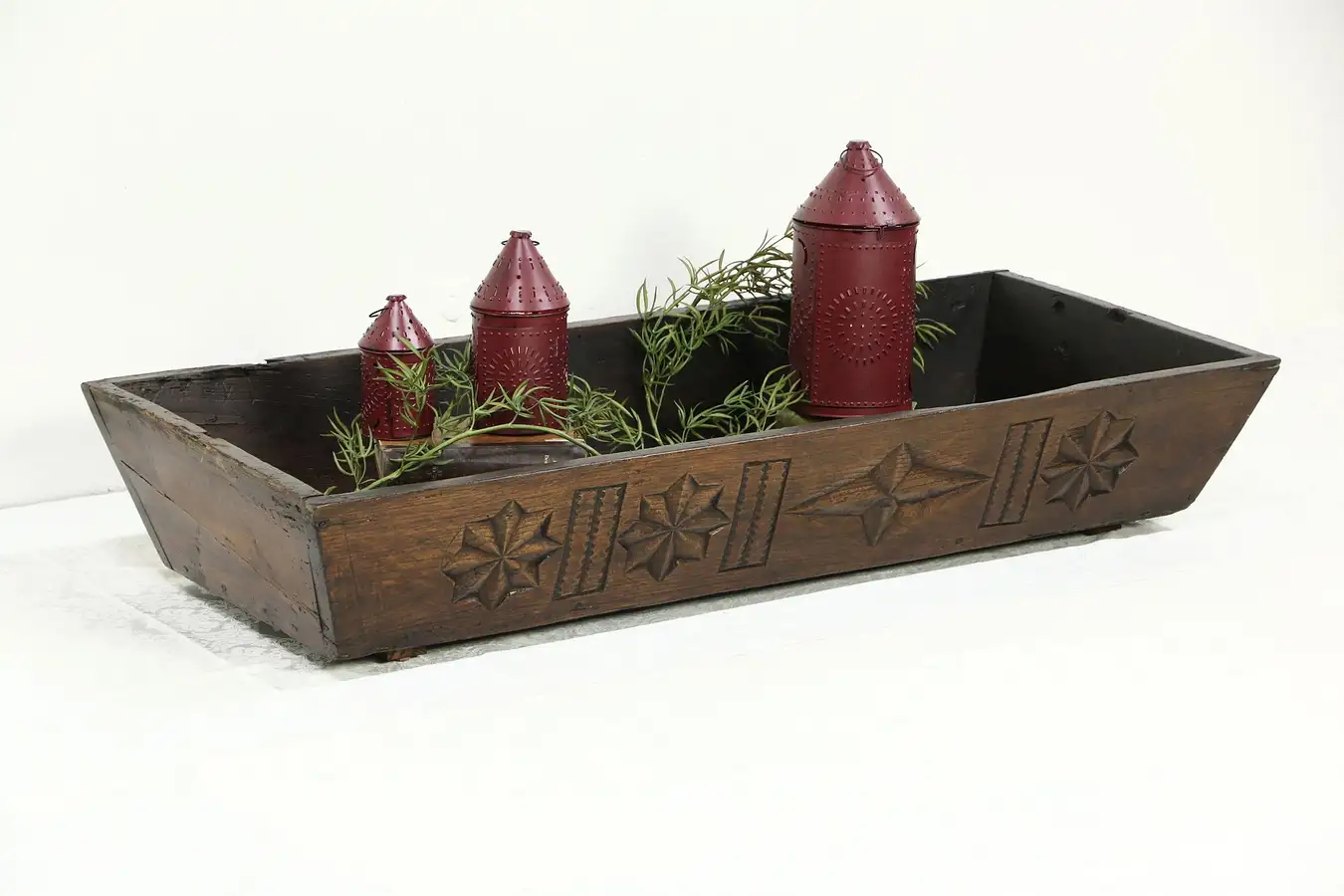 Main image of Country French late 1700's Antique Primitive Bread Dough Box or Proofing Trough