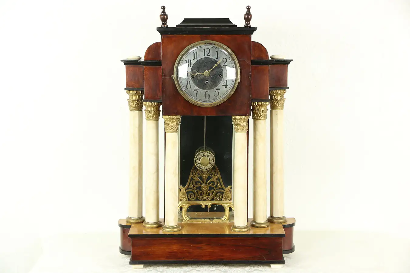 Main image of Empire 1880 Antique Clock, Marble Columns