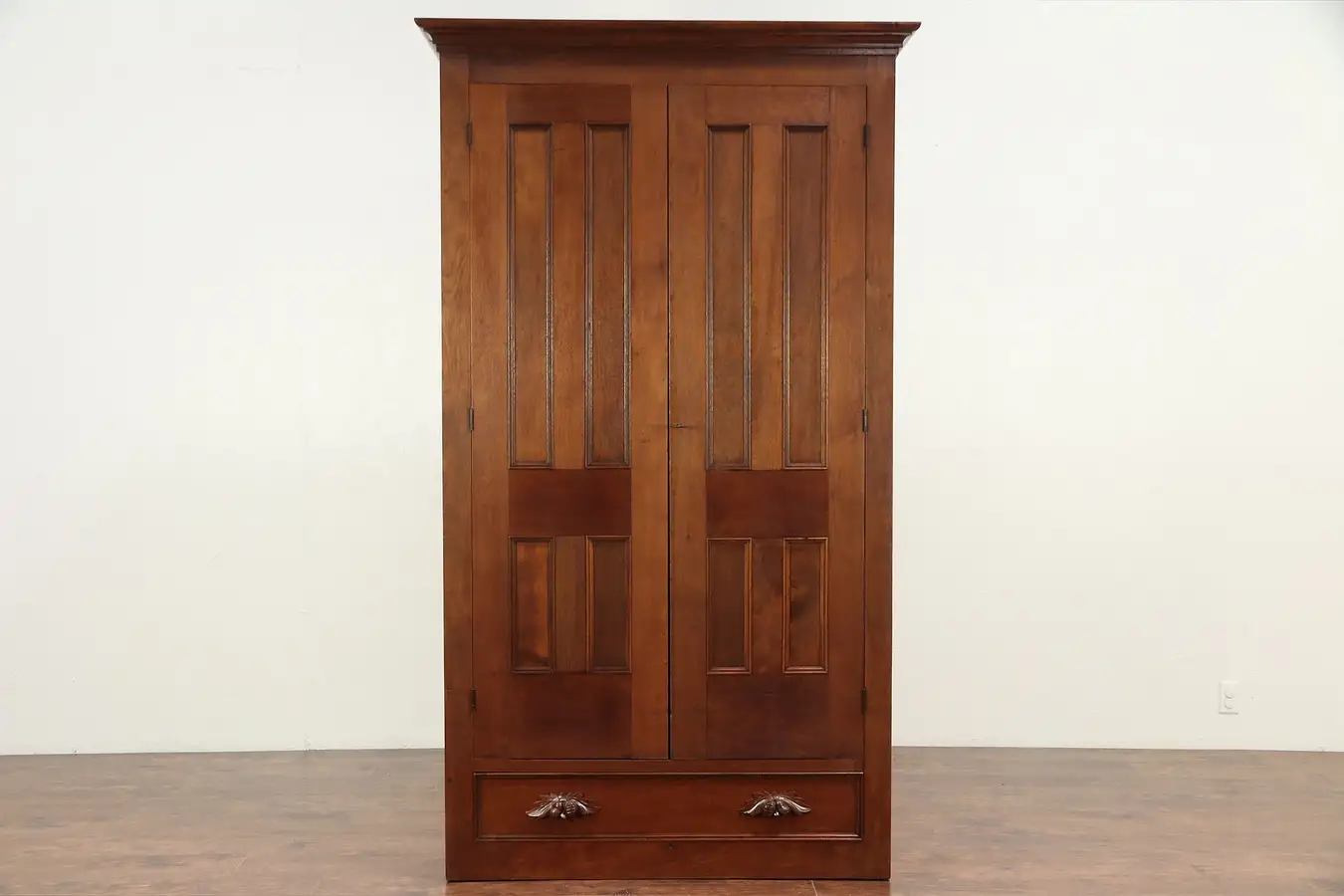 Main image of Victorian Antique Walnut Armoire, Wardrobe or Closet, Pantry Cupboard