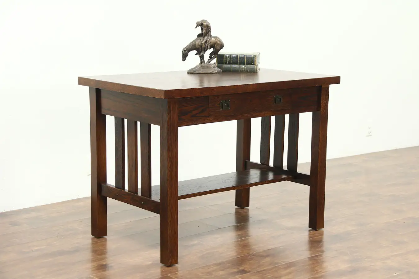 Main image of Arts & Crafts Mission Oak Antique Library Table Craftsman Writing Desk