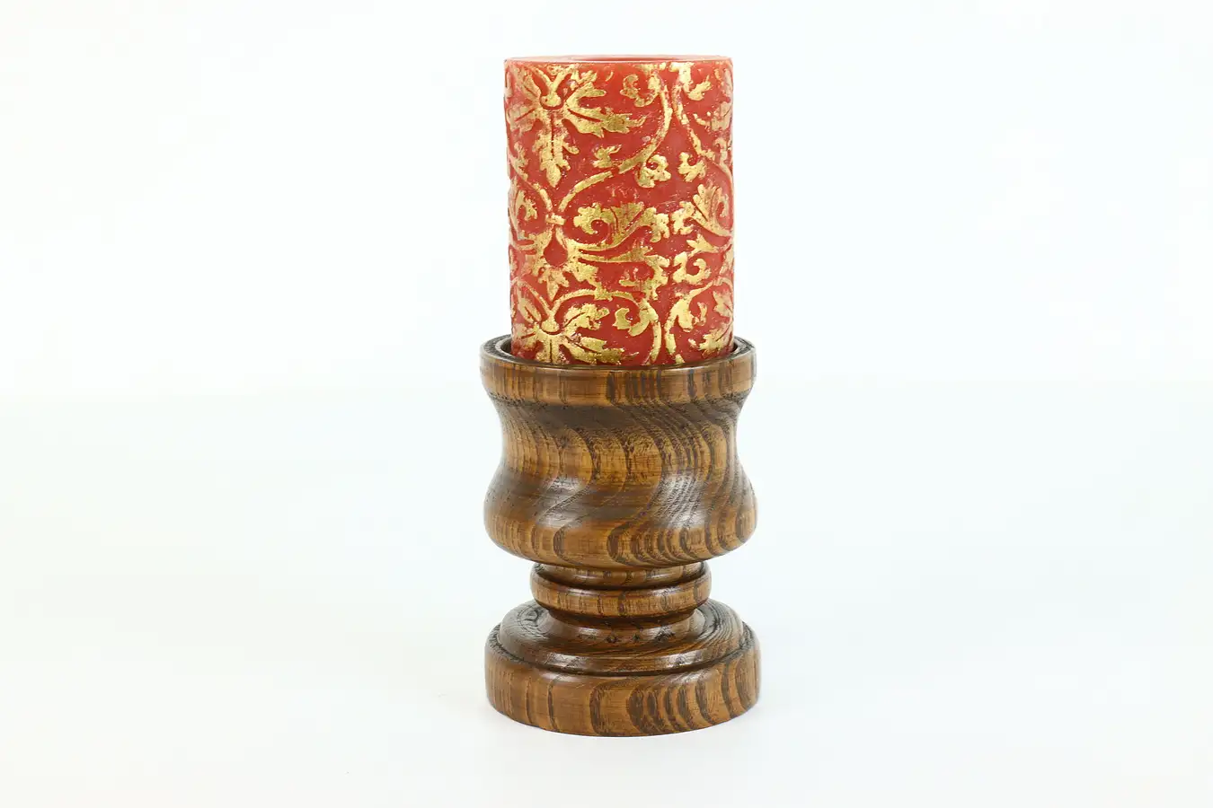 Main image of Farmhouse Vintage Ash Hardwood Candle Holder, E.B. Johnson