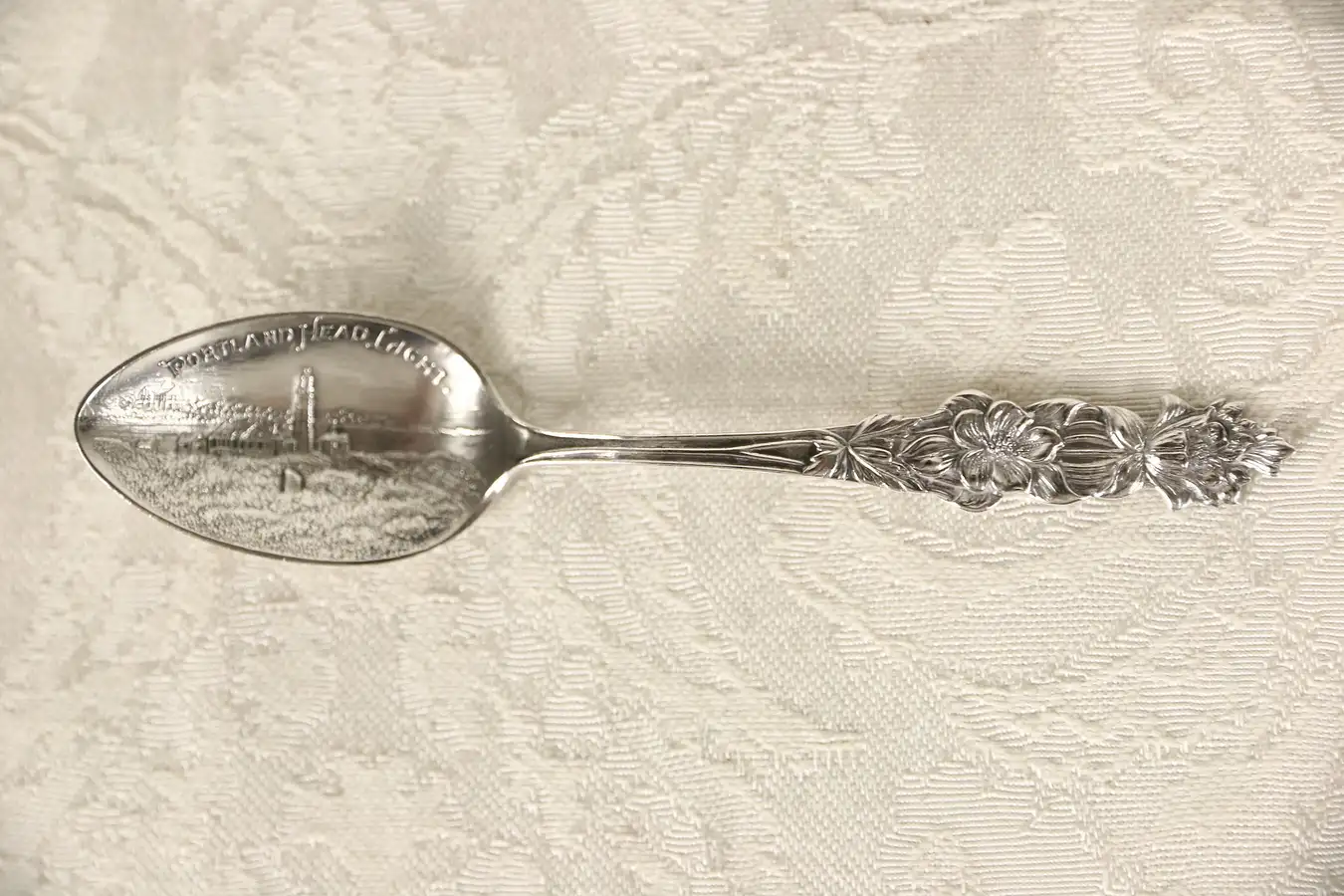 Main image of Portland ME Lighthouse Sterling Silver 1900 Antique Souvenir Spoon