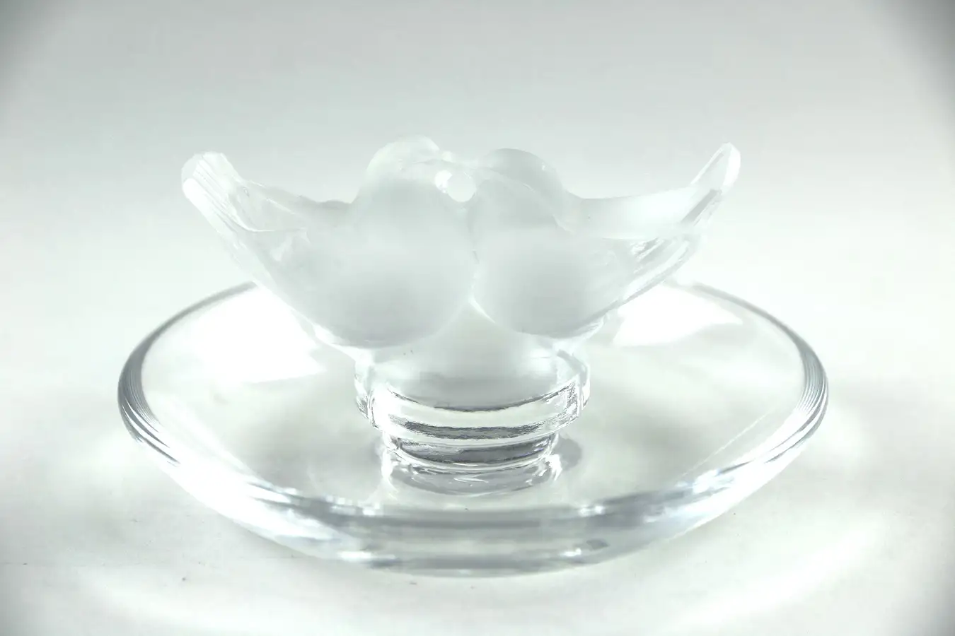 Main image of Lalique Crystal Kissing Birds Ring Tray, France