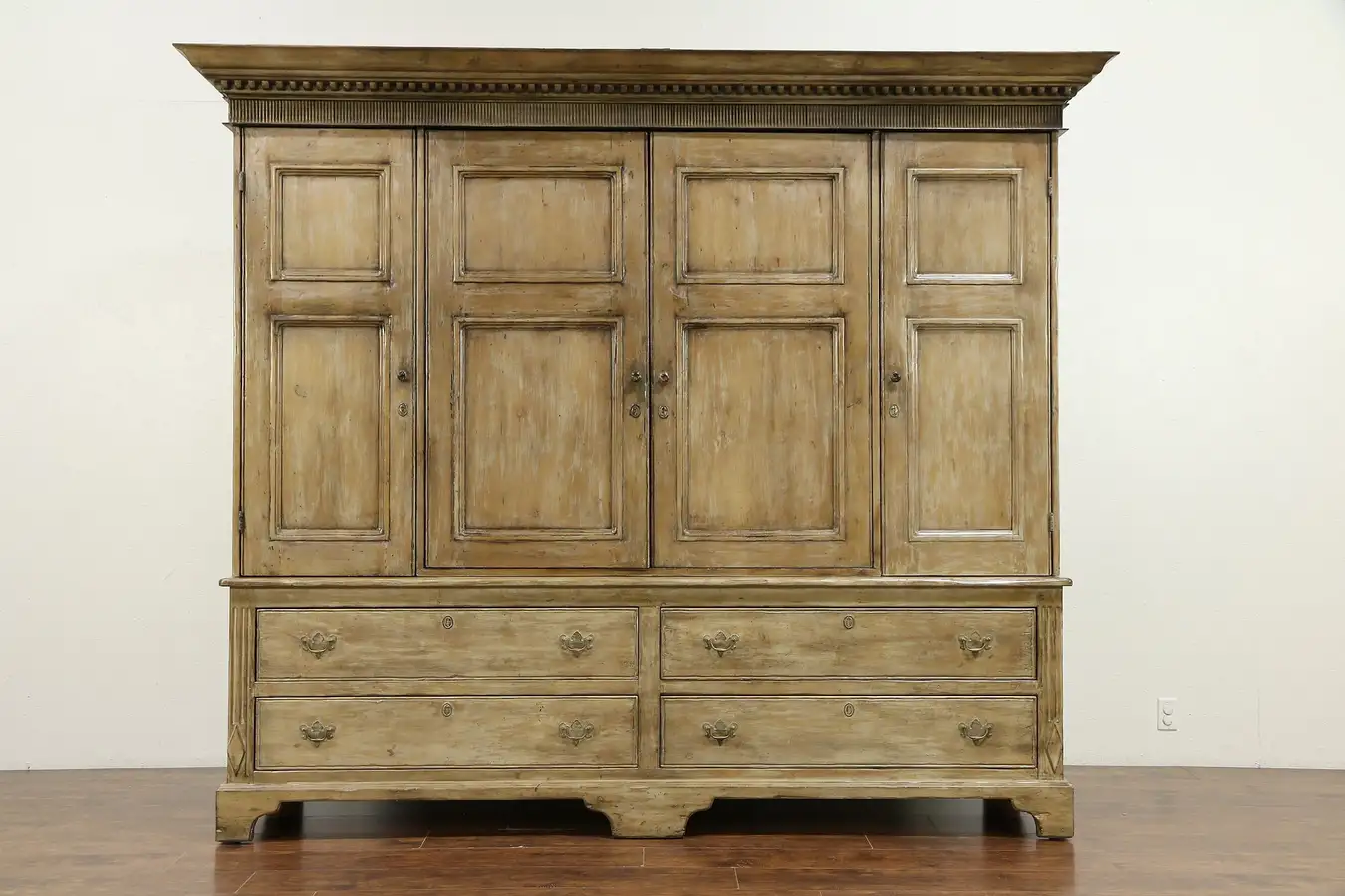 Main image of Country Pine Vintage 9' Wide Armoire or TV or Linen Cabinet, Ellis Woods