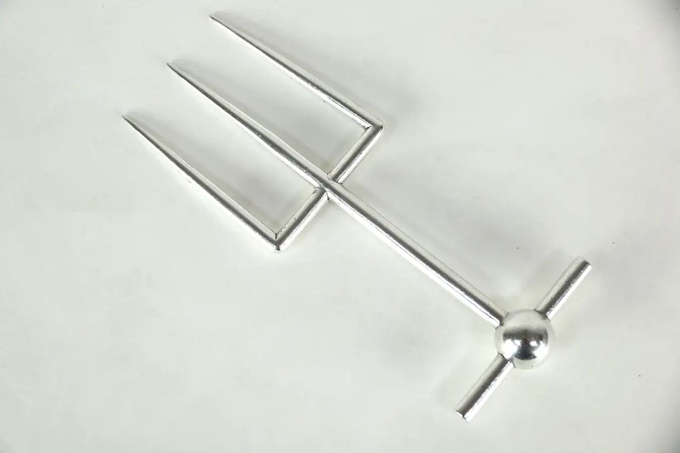 Main image of Silverplate Antique English Roast Carving Fork, Signed WH & S