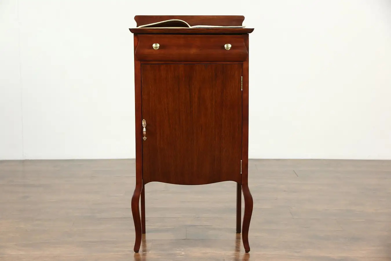 Main image of Mahogany 1900 Antique Music File Cabinet, Brass Hardware