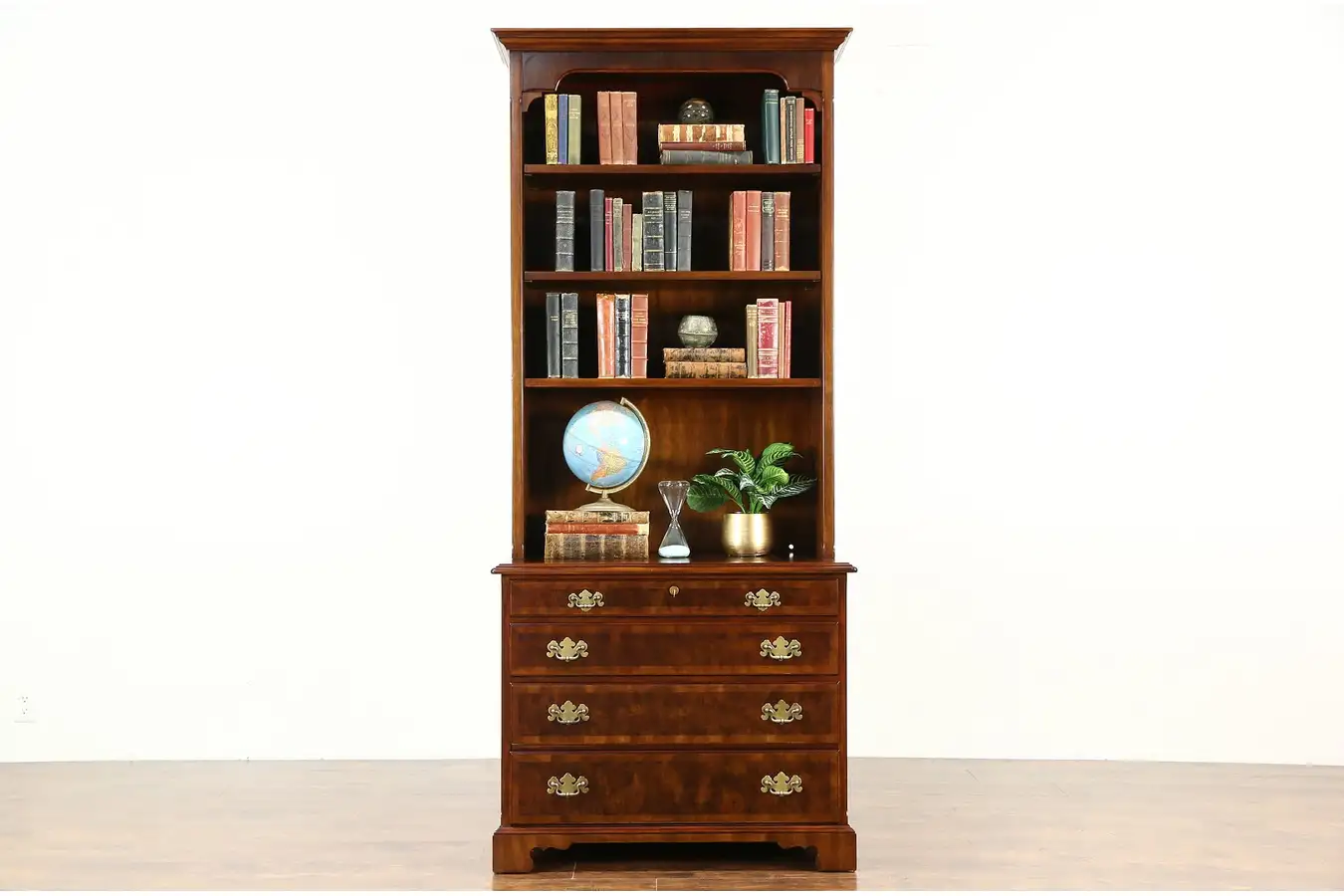 Main image of Traditional Library or Office Vintage Lateral File & Bookcase Signed Widdicomb