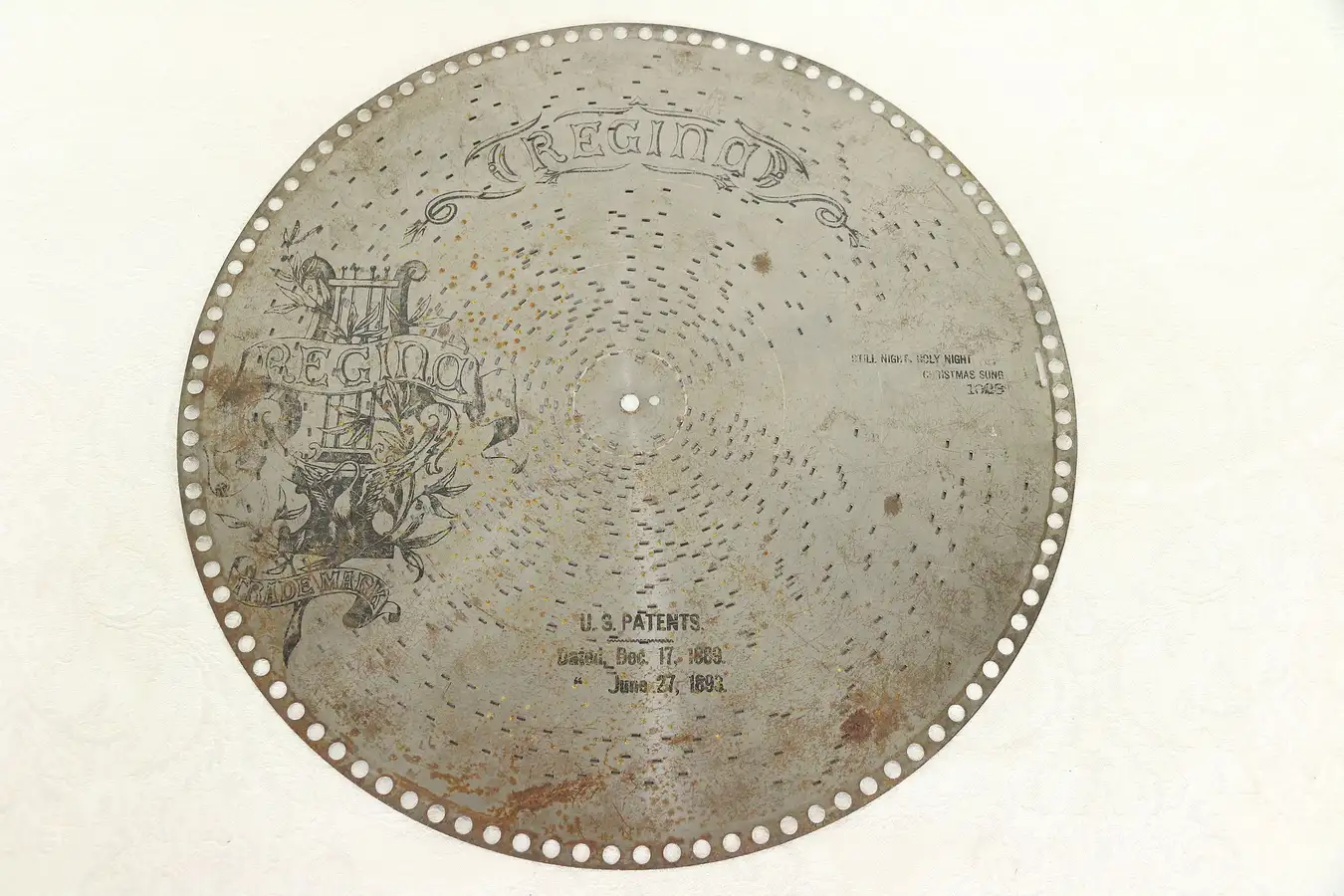 Main image of Silent Night Regina 15 1/2" Music Box Christmas Disk, Pat. 1893