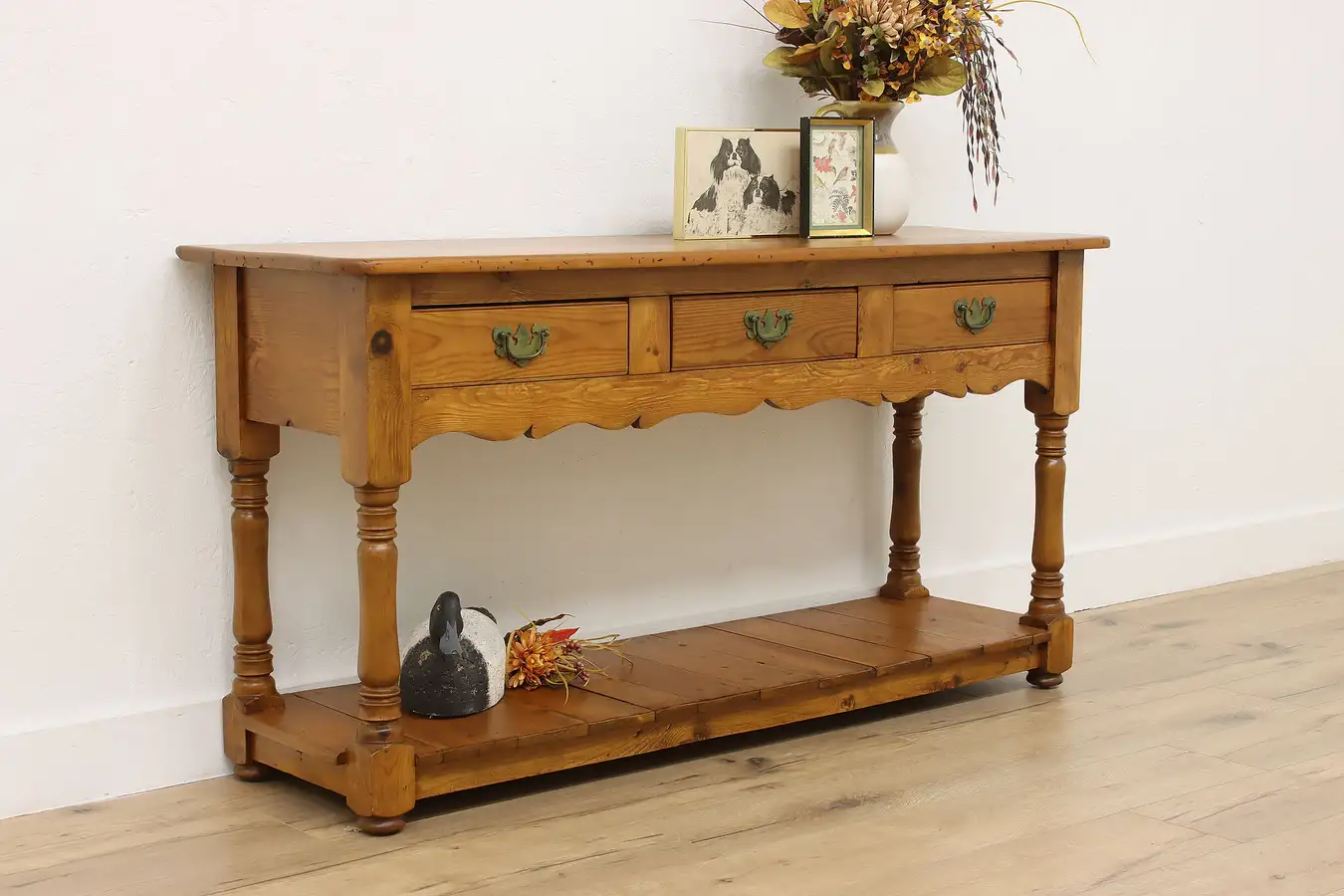 Main image of Farmhouse Vintage Pine Sideboard, Hall or TV Console