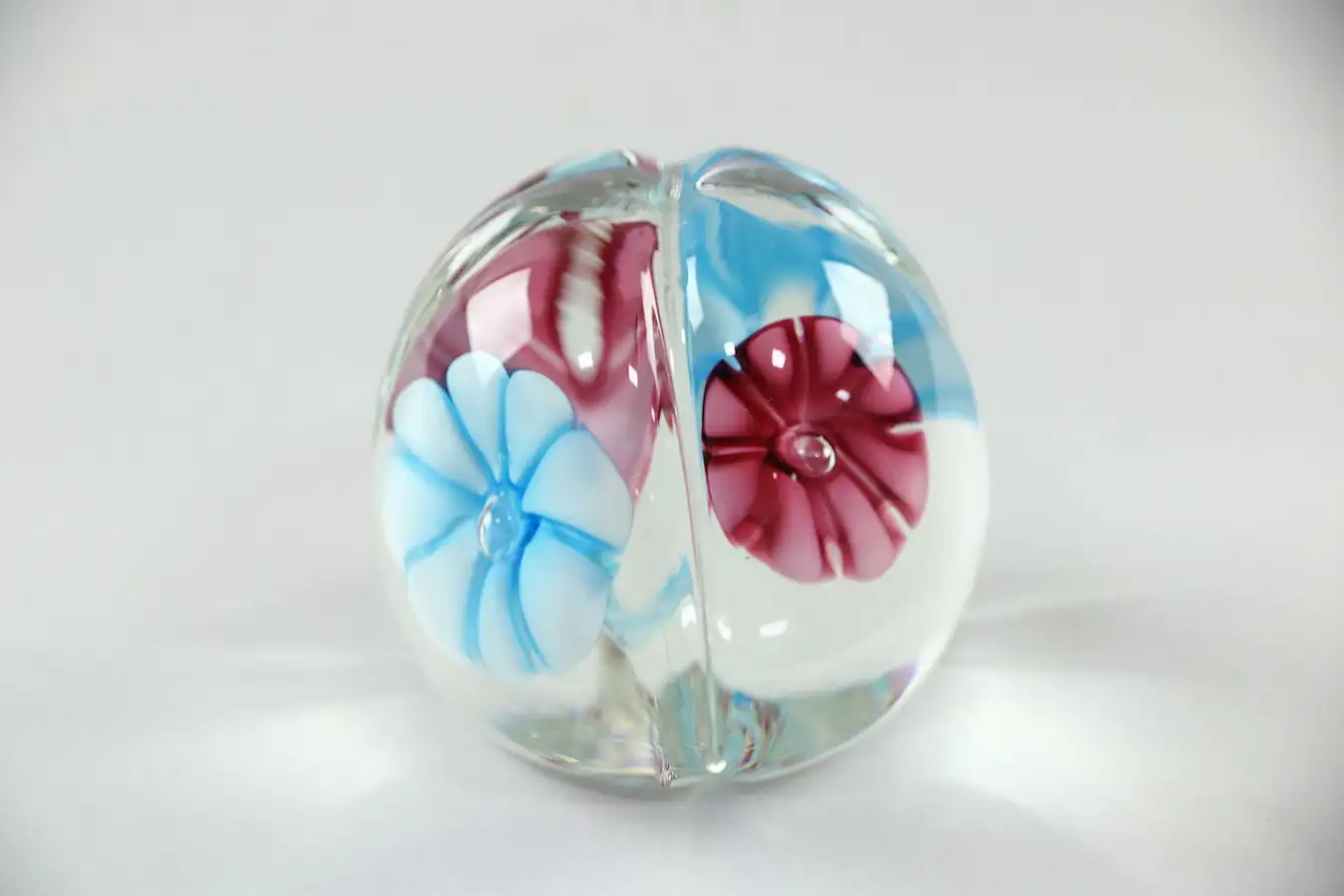 Main image of Melon Shape & Flower Blown Glass Paperweight