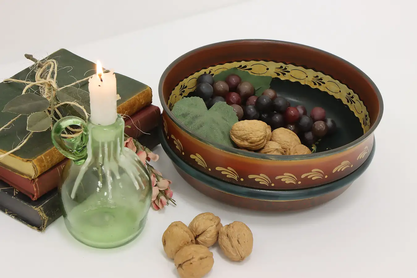 Main image of Norwegian Design Vintage Rosemaling Fruit Bowl Trudy Peach