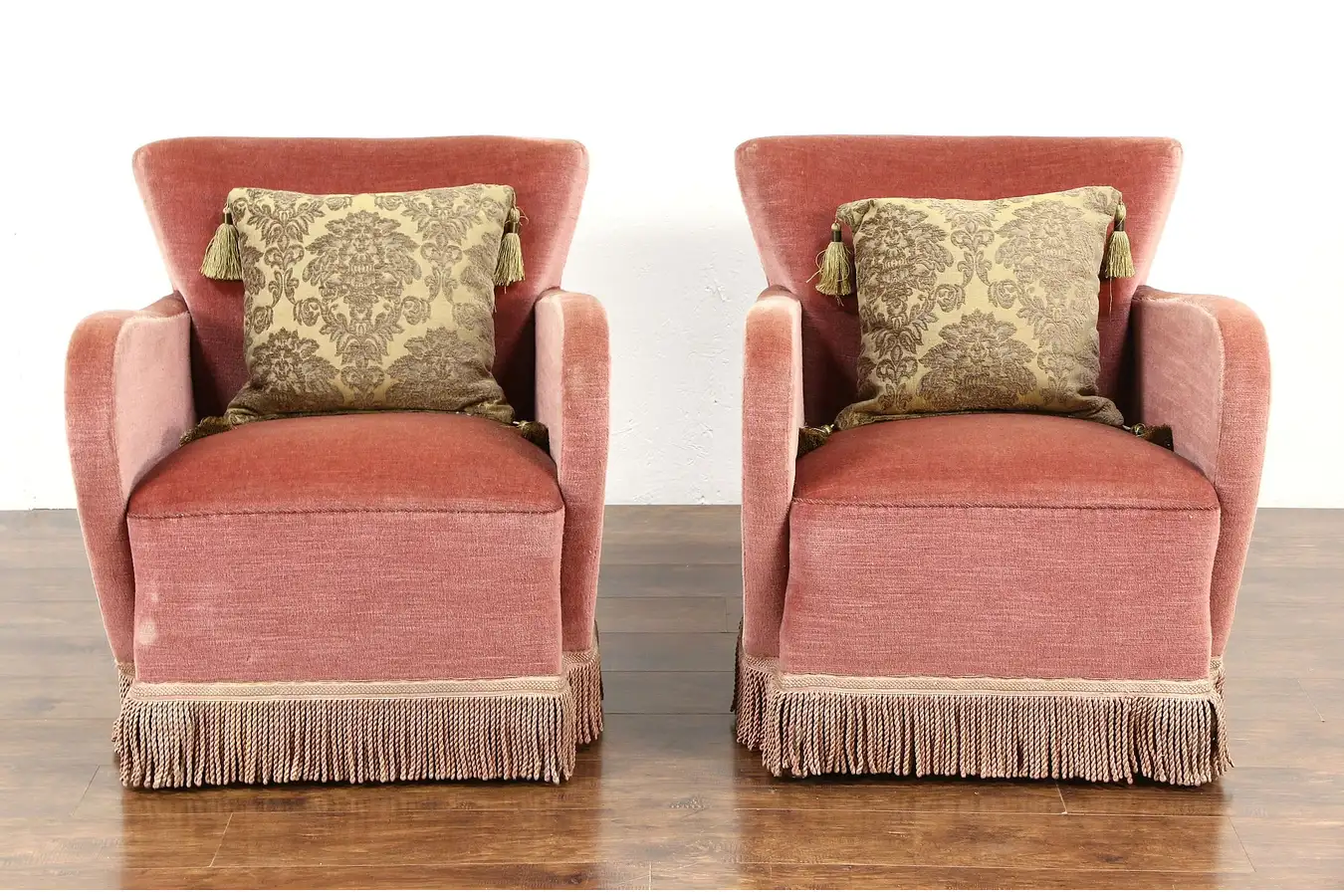 Main image of Pair of Art Deco 1940 Vintage Scandinavian Chairs, Mohair Upholstery