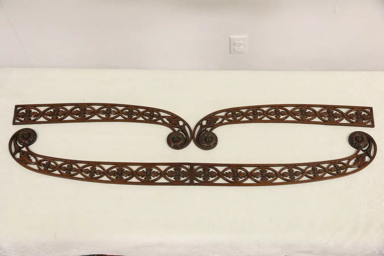 Main image of Set of 4 Carved 1900 Antique Salvage 17 1/2" Fretwork Scrolls