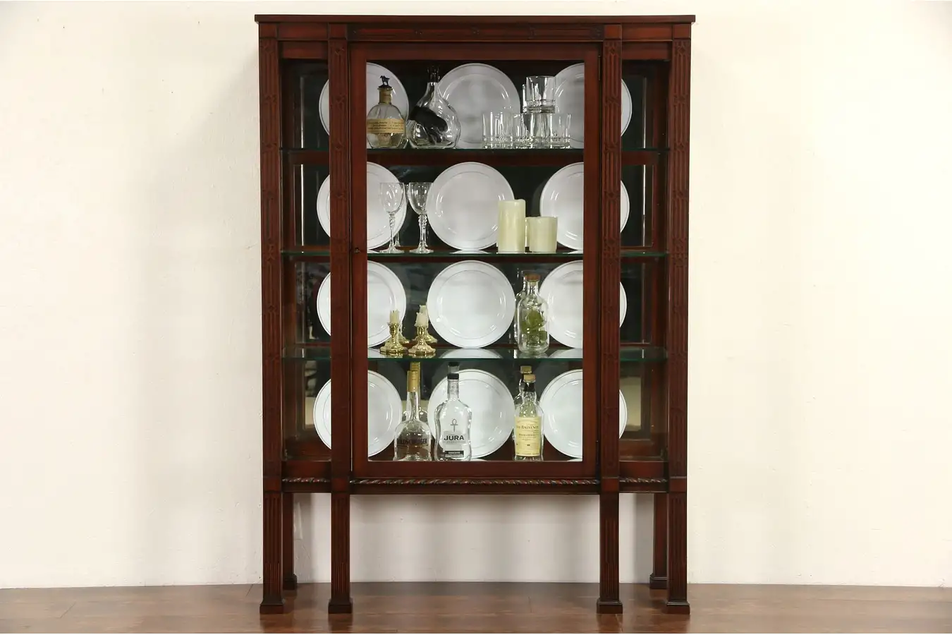 Main image of Georgian 1915 Antique Mahogany China or Curio Display Cabinet