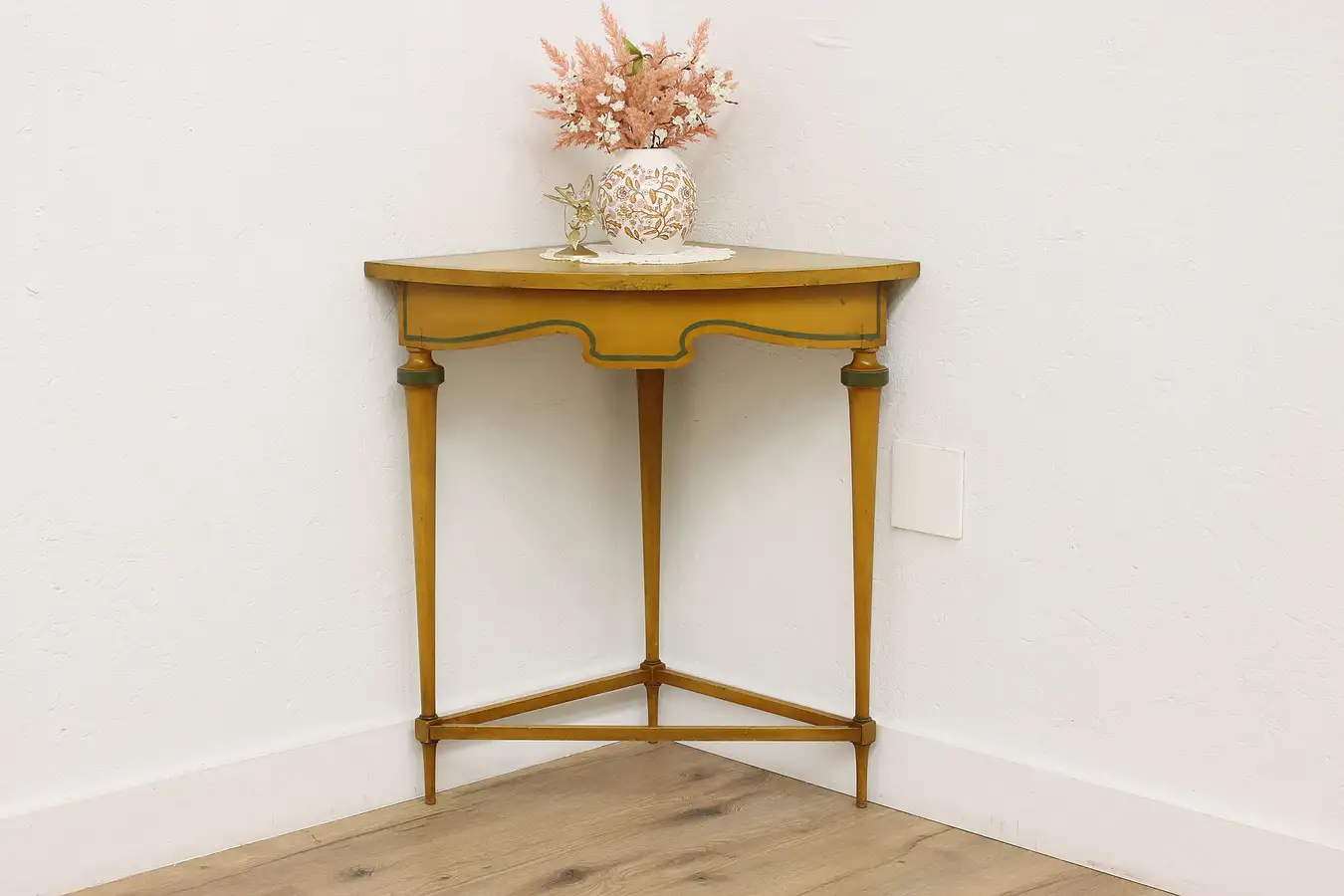 Main image of Farmhouse Vintage Hand Painted Corner Display or Hall Table
