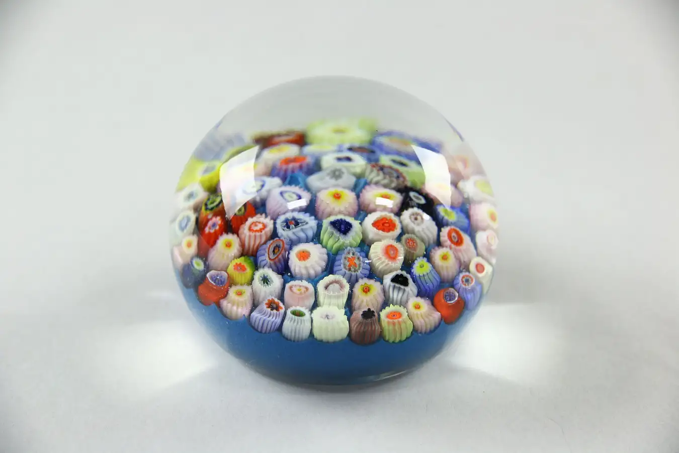 Main image of Concentric Millefiori Blown Glass Paperweight