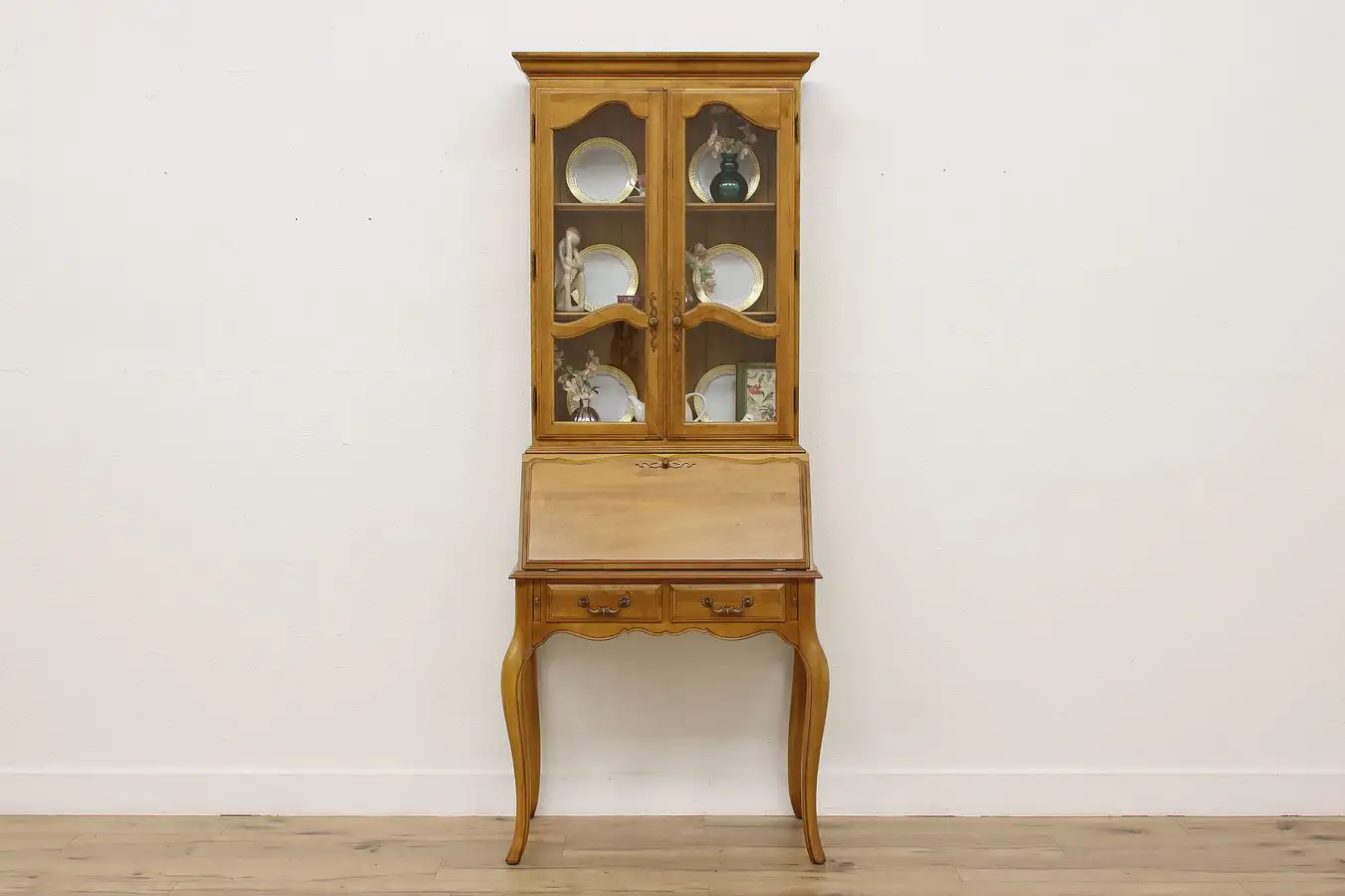 Main image of Country French Vintage Secretary Desk & Bookcase Ethan Allen