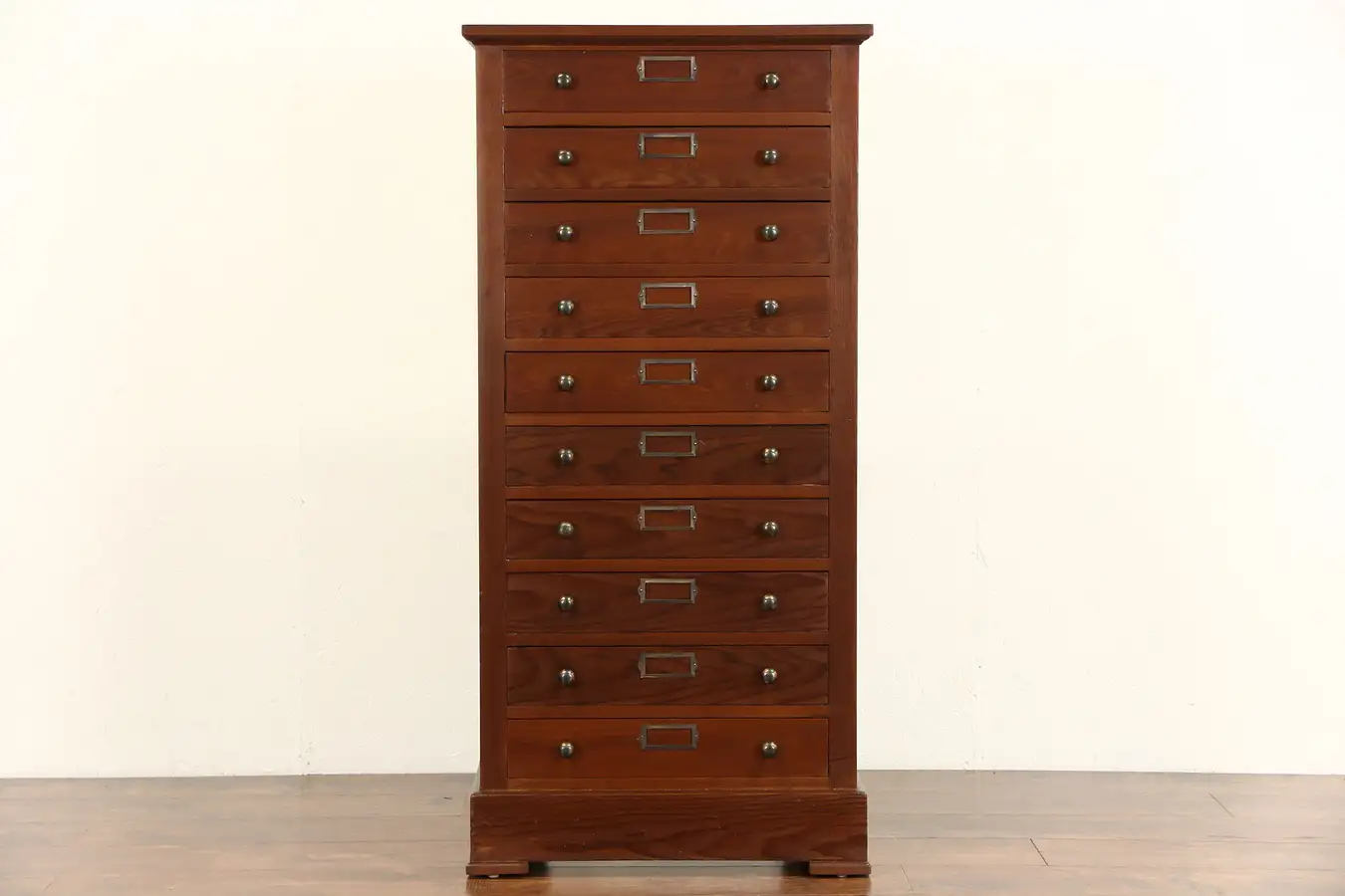 Main image of Redwood 1890 Antique 10 Drawer Collector or File Cabinet, Jewelry Chest