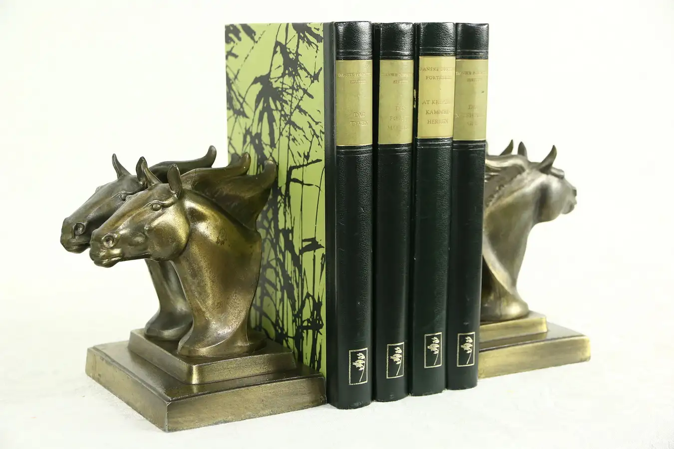 Main image of Pair of Art Deco Vintage Horse Bookends, Signed Frankart
