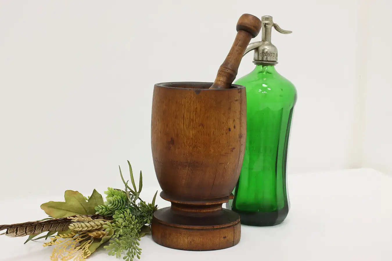 Main image of Farmhouse Antique Birch Apothecary Spice Mortar & Pestle