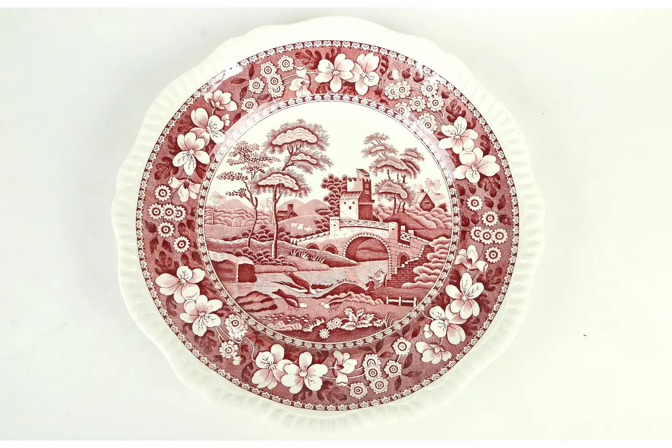 Main image of Spode Red or Pink Tower Luncheon or Salad Plate 7 1/2"
