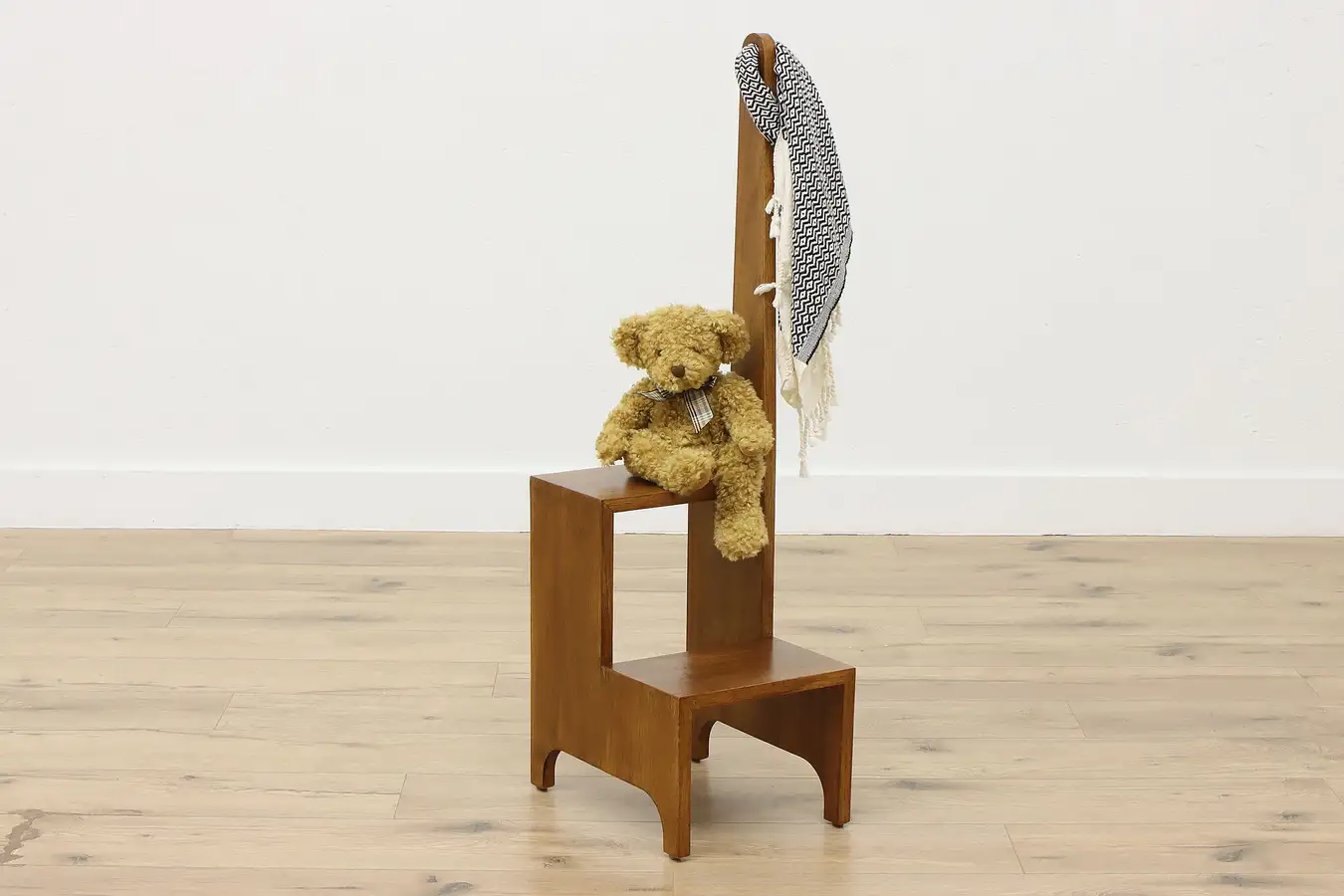 Main image of Farmhouse Vintage Oak Library or Pantry Step Stool