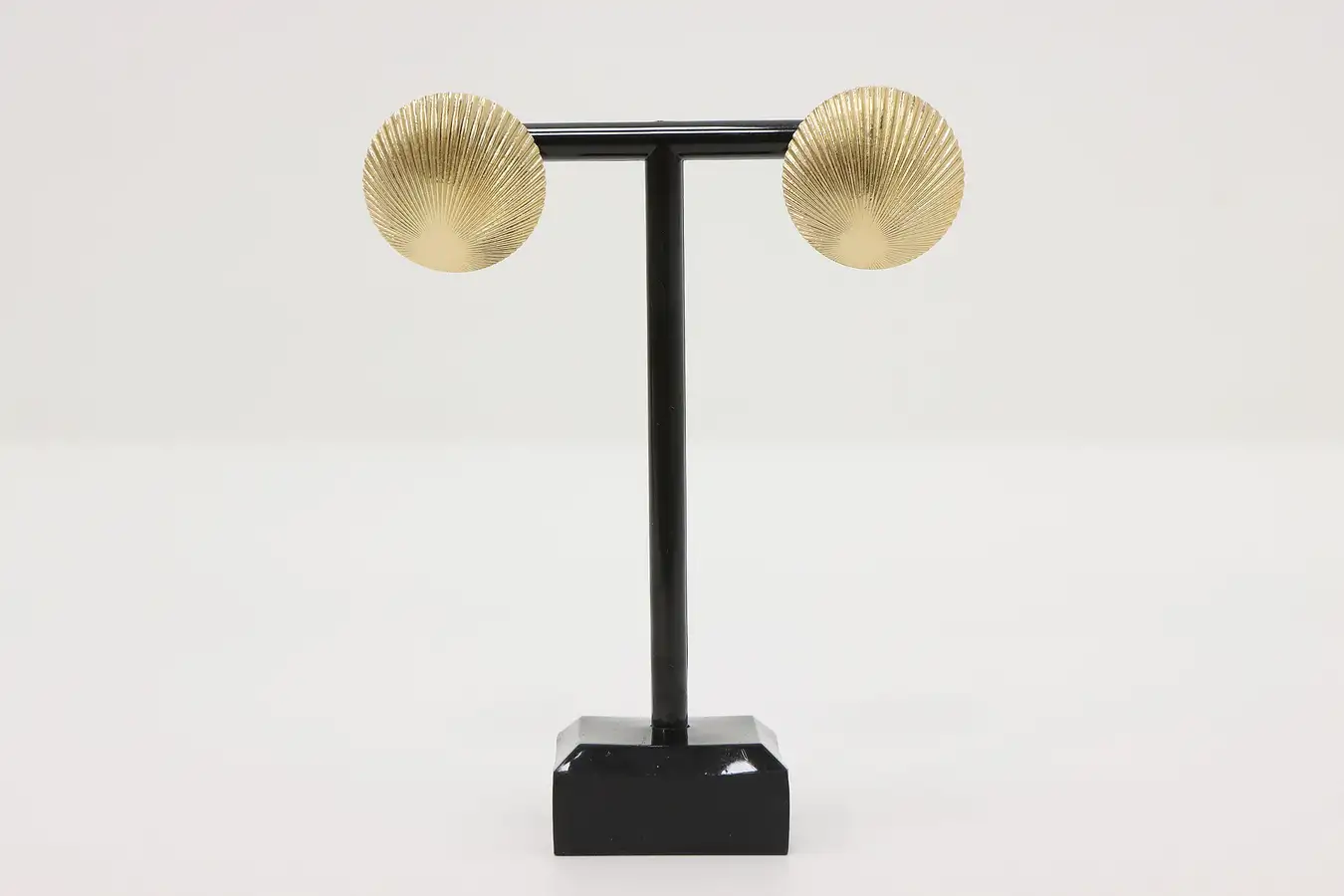 Main image of Gold Tone Sunburst Disc Clip-On Earrings – Vintage-Inspired