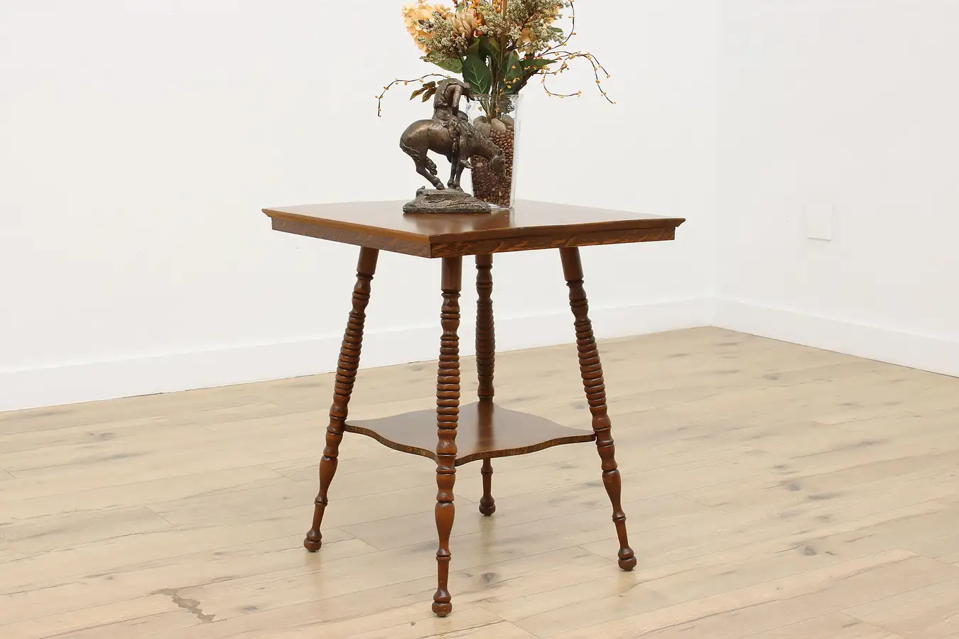 Main image of Victorian Antique Carved Parlor Lamp, Entry or Side Table