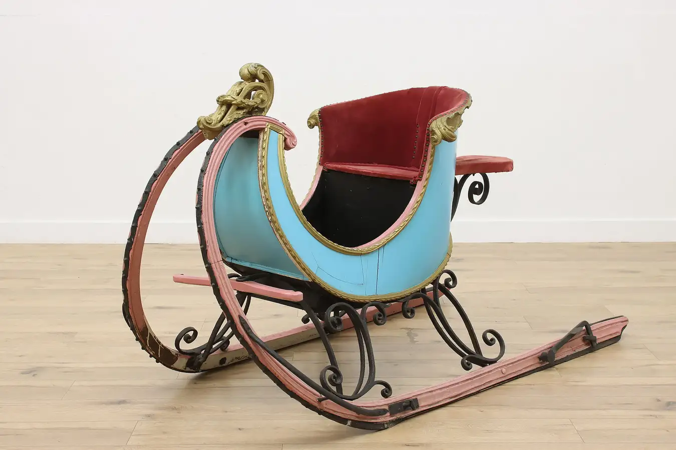 Main image of Victorian Antique Danish Christmas Sleigh Coachman Seat