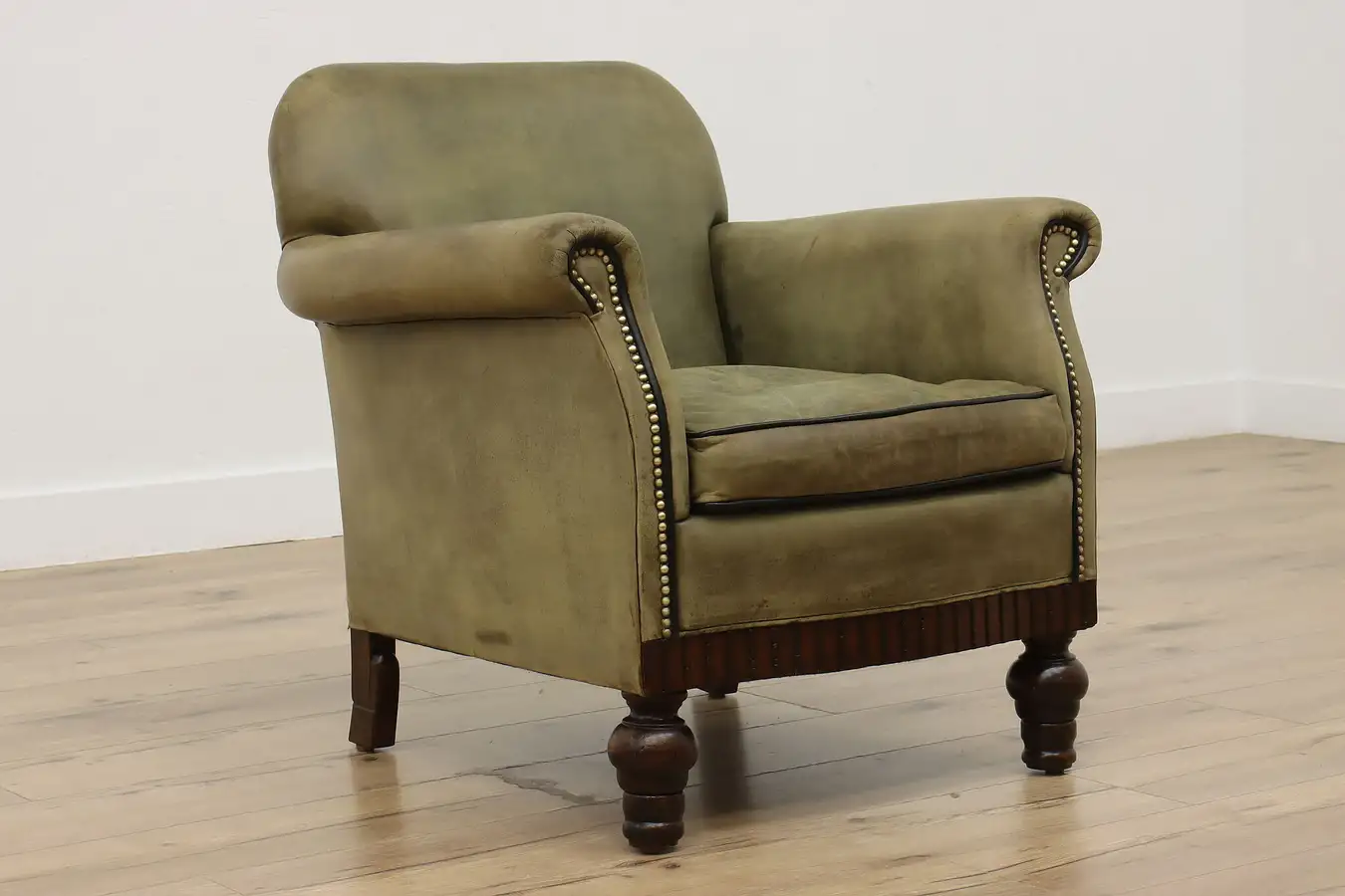 Main image of Art Deco Vintage Brushed Leather Office Club Library Chair