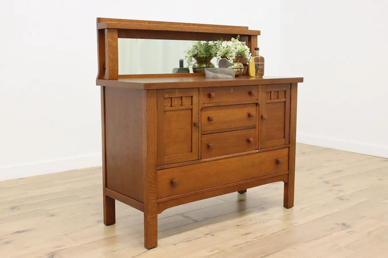 Main image of Arts & Crafts Mission Oak Antique Buffet Sideboard Forsyth