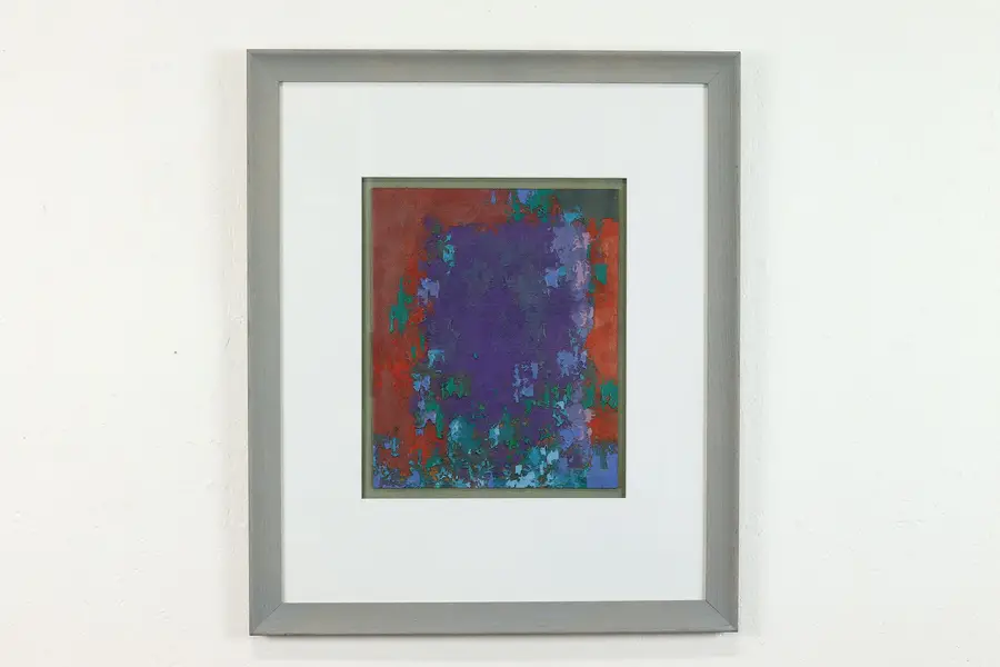 Photo of Pigment Interplay Vintage Original Acrylic Painting, W. Saltzman 29"