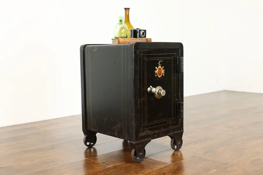 Photo of Victorian Antique Industrial Salvage Combination Lock Safe, Meilink