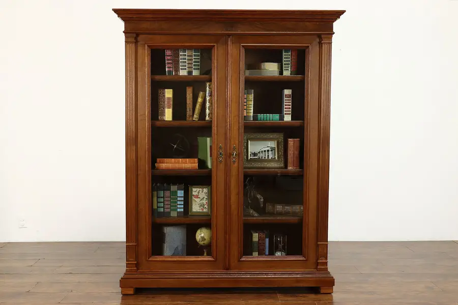 Photo of Victorian Antique Austrian Walnut Office or Library Bookcase
