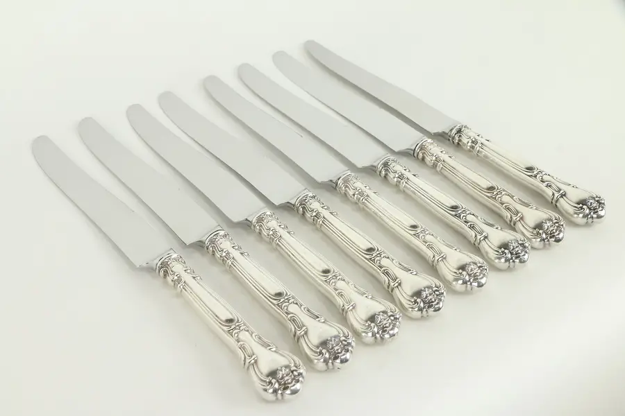 Photo of Chantilly Gorham 8 Sterling Silver 9 1/2" Dinner Knives, Stainless