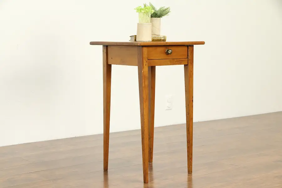 Photo of Hepplewhite Antique 1825 Cherry Nightstand, Lamp or End Table