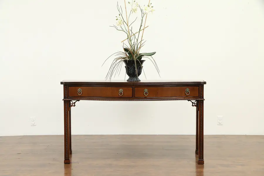 Photo of Georgian Design Vintage Mahogany Hall Console Sofa Table, Lexington
