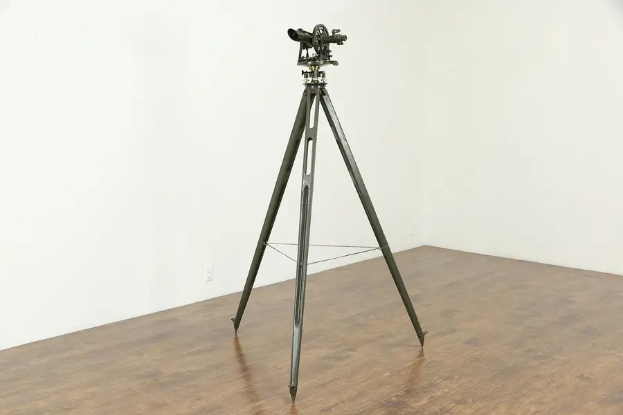 Photo of Surveyor's Transit Theodolite Meteorological Warren Knight, Tripod